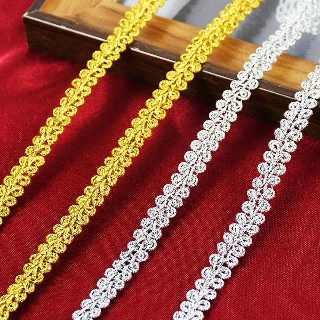5M/196inch 1cm Shining Golden Silver Shiny Ribbon, Suitable for DIY ...