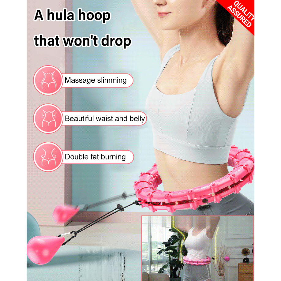 100CM Foam Padded Weighted Waist Fitness Hula Hoop Body Massage Exercise