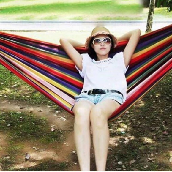 ☬∋Duyan Outdoor leisure Portable Cotton Rope Hammock Ten Sleeping Bag ...