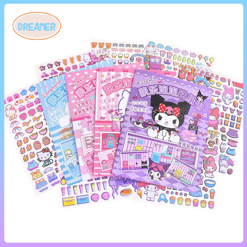 Sanrio Series Quiet Book Cute Bubble Sticker Book Kuromi Melody