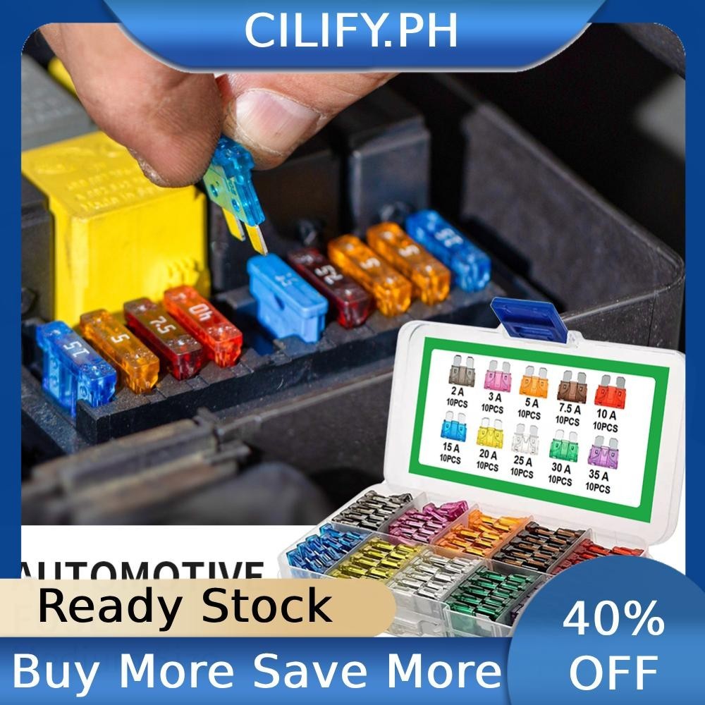 100Pcs Car Fuses 15A 20A 25A 30A 35A 10 Types Auto Fuse Kit Car Fuse ...