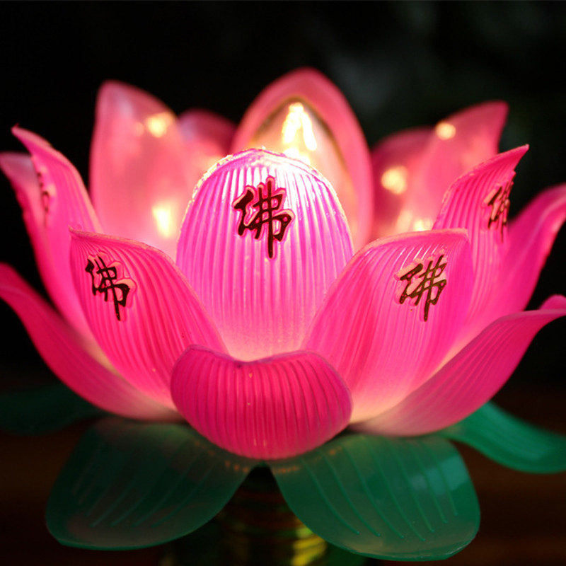 [HWQP] 1pcs Buddhistic Lotus Lamp Lotus Lamp Desktop Decoration Light ...