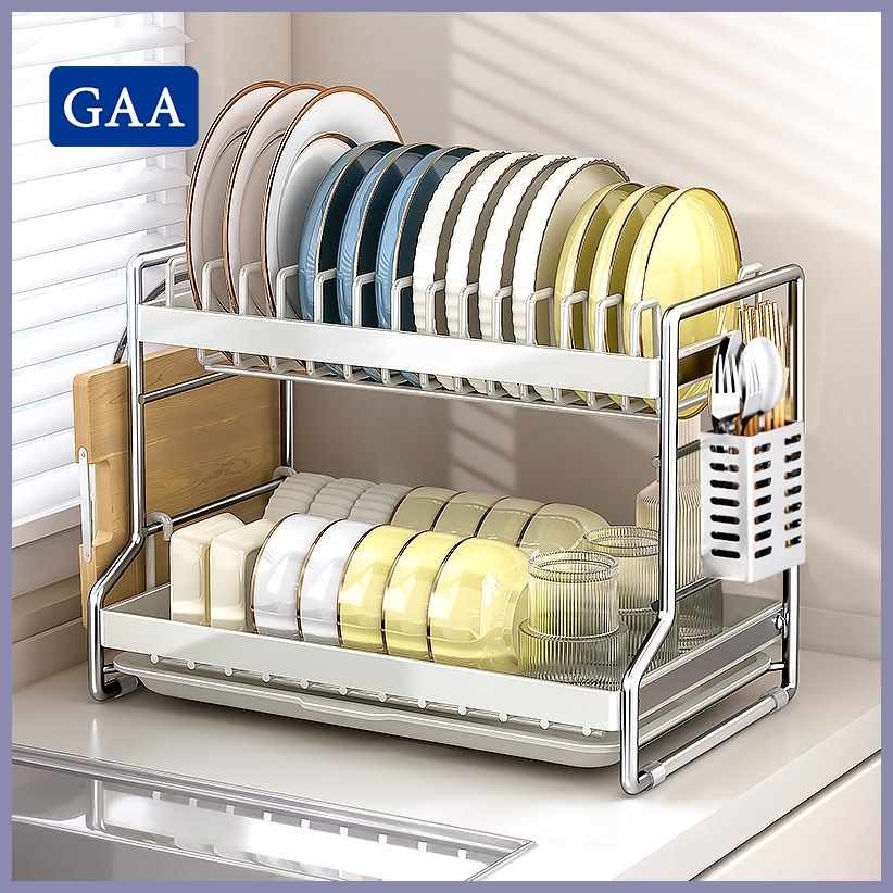 GAA,v`Stainless=rM`jY;Steel&Dish&Rack&l:with%u:Drainer%H:Plates ...