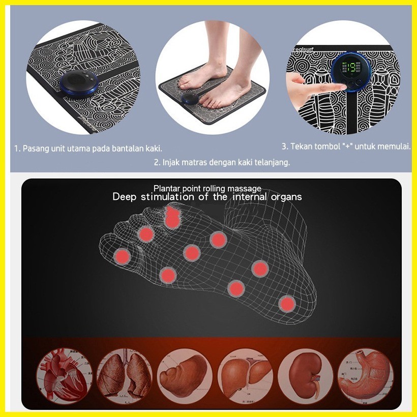 Electric EMS Foot Massager Machine JAPAN Foot Massage Mat/Pad Feet ...