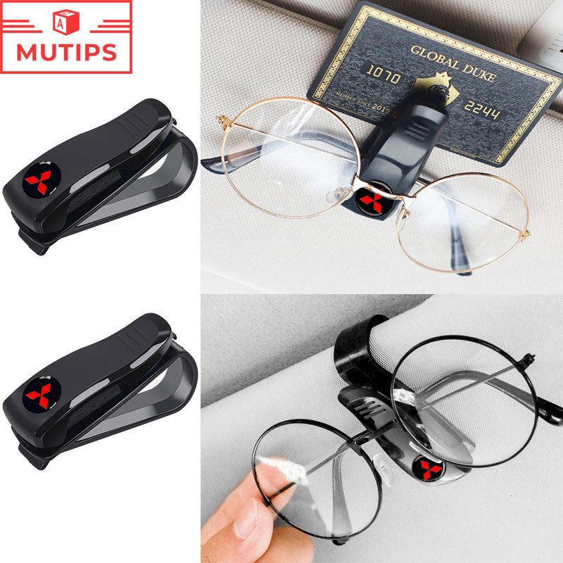 Mitsubishi Car Sun Visor Clip Sunglasses Hook Cards Tickets Storage