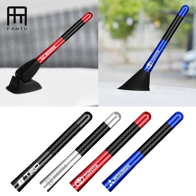 Screw 1.4" inches+ Car Antenna aerial Carbon Fiber Radio FM Antena