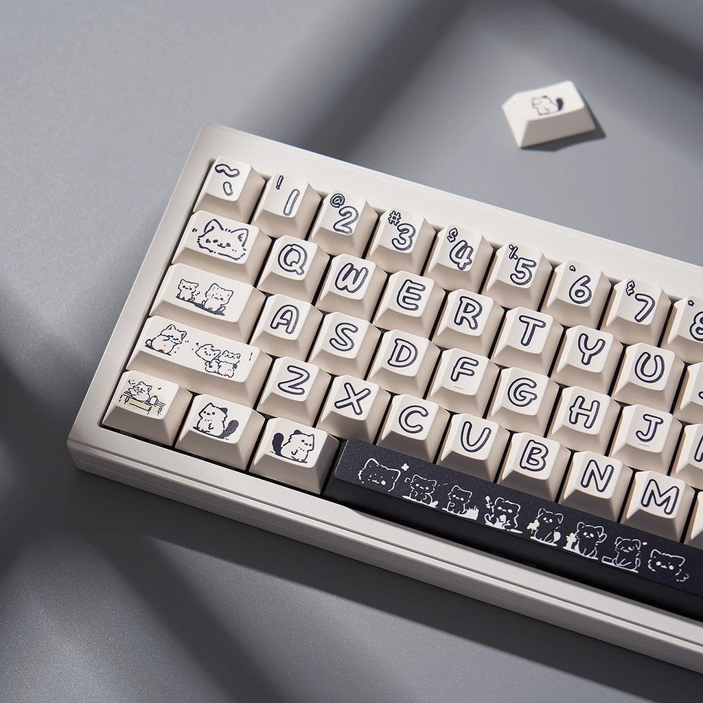 148 Keys Graffiti Kitty cat Cute Style keycaps PBT Cherry Profile ...