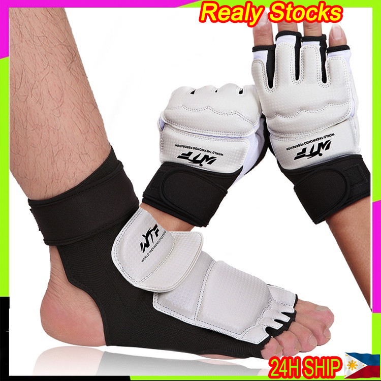 Taekwondo Gloves Foot Protector MMA WTF Hand Foot Protector Half Finger ...
