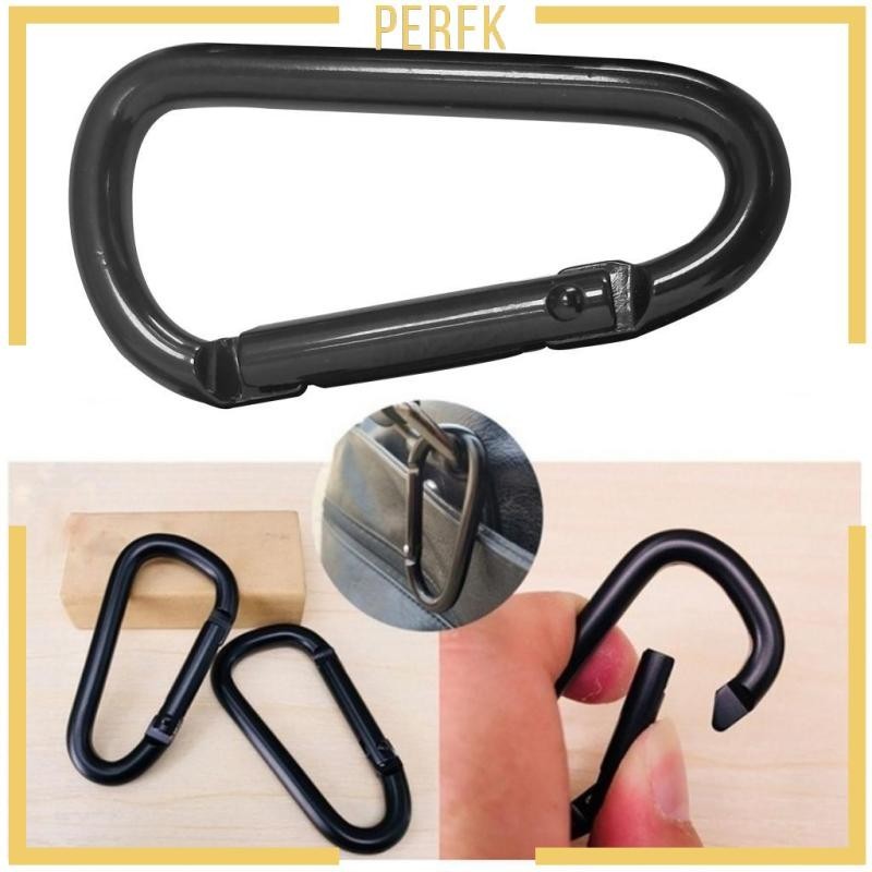 [Perfk] Carabiner Clip Aluminum Spring Loaded Small Keychain Carabiners