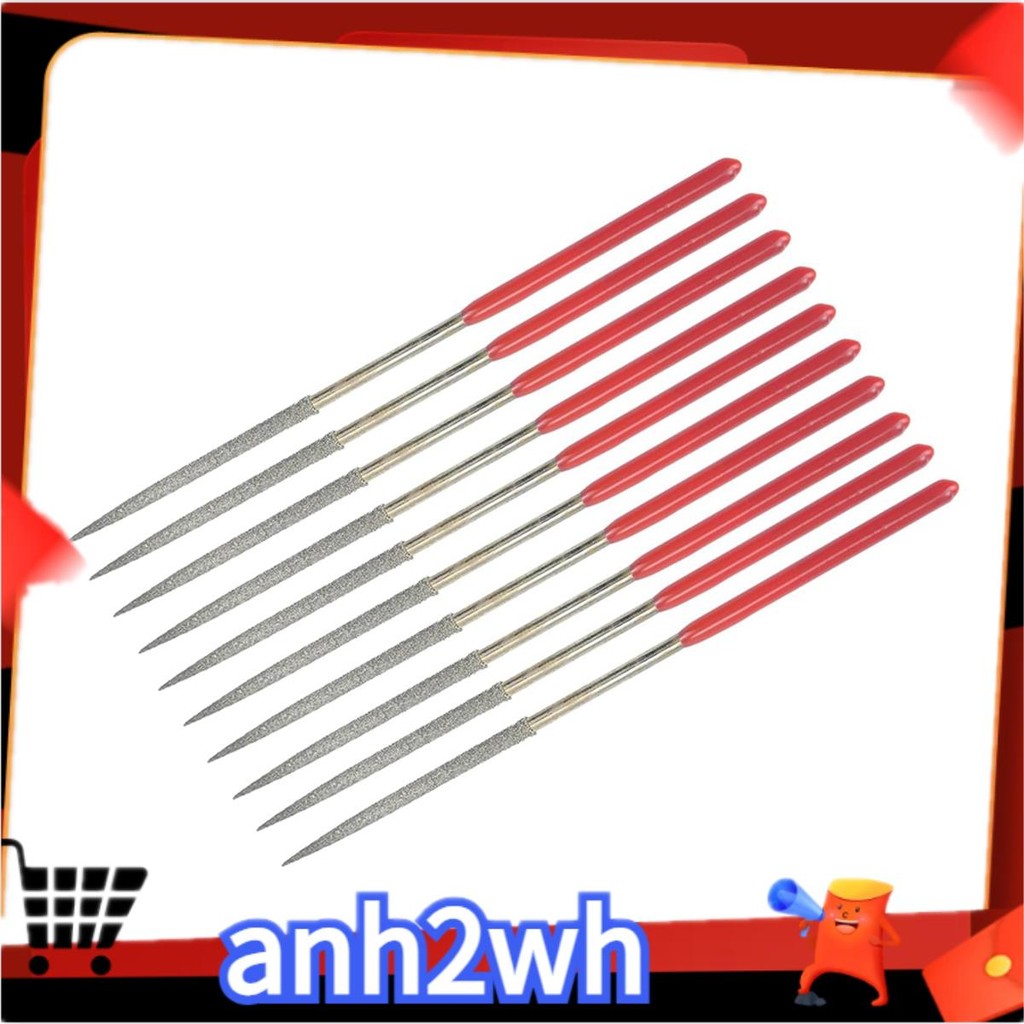【A-NH】10Pcs Round Diamond Needles File, 3mm X 140mm Round Diamond ...