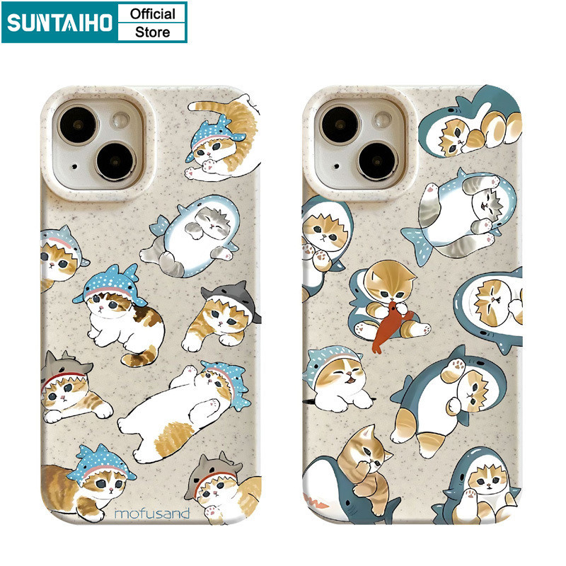Suntaiho Funny Cute Mofusand Shark Cat Pattern Casetify Phone Case for