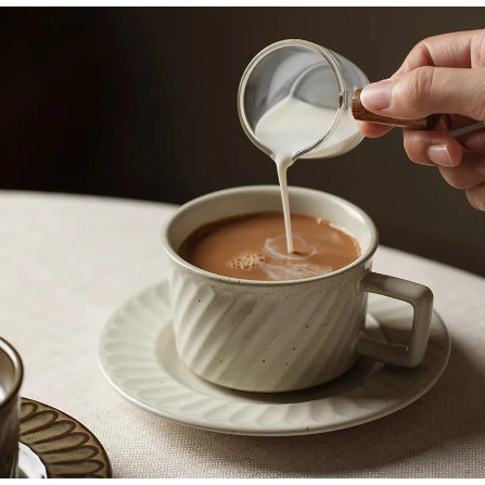 Living Plus Japanese Retro 250ml Vintage Ceramic Coffee Mug and Saucer ...