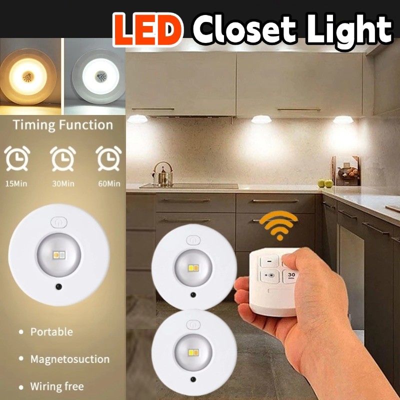 Closet Magnetic Light Bright Adjustable Remote Control Button Indoor ...