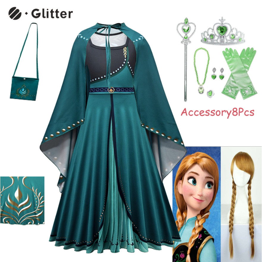 Disney Frozen 2 Elsa Anna Cosplay Costume Princess Baby Dress for Kid ...