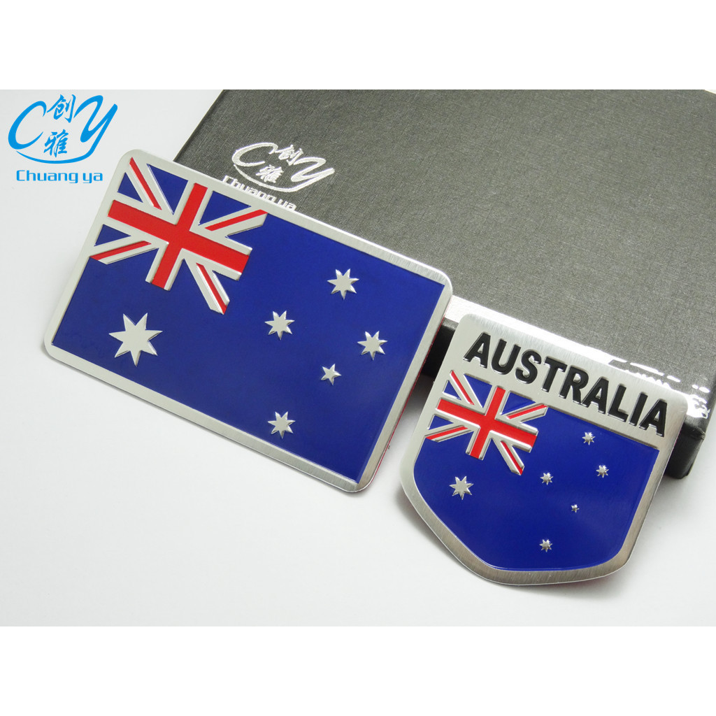 Metal car stickers Flag Sticker Australian Flag Car Decoration Sticker ...