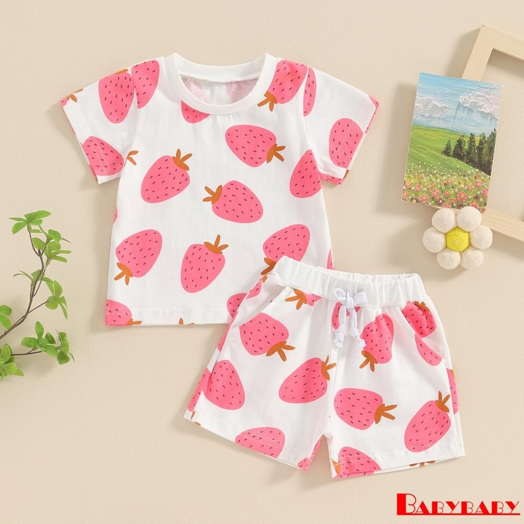 BALLOON CHIC - Strawberry Print Short Set main image 0