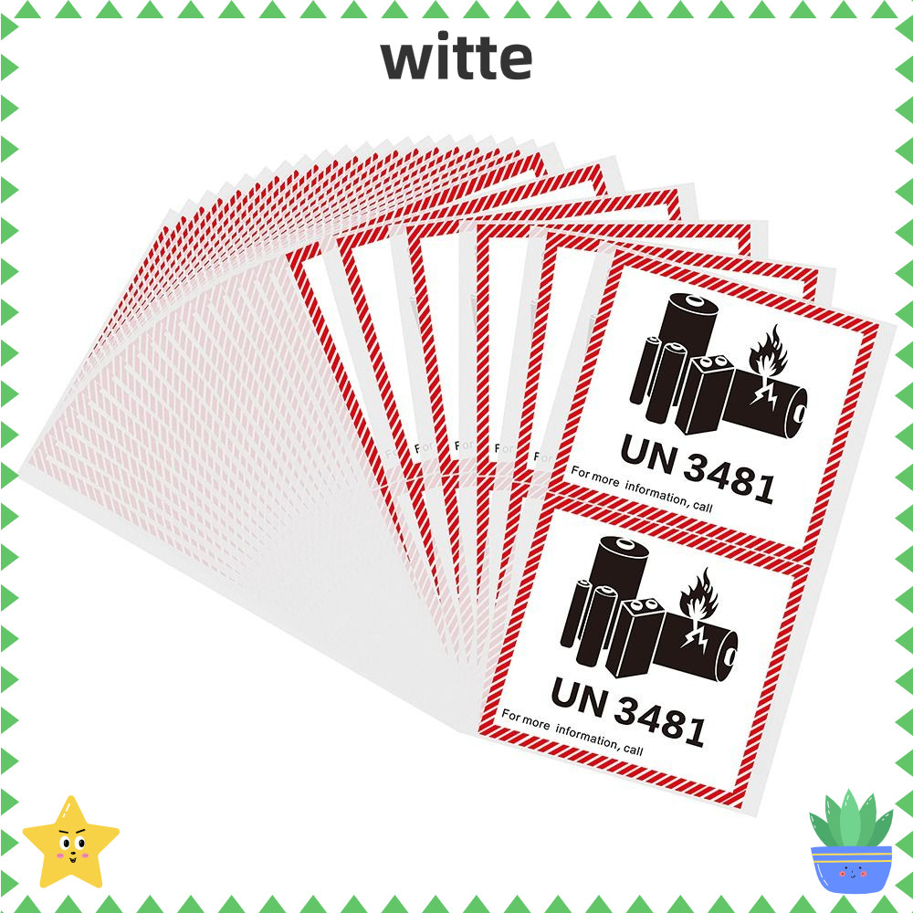 WITTEE Battery Fire Labels, Lithium 4.7 "x 4.3" Transport Lithium