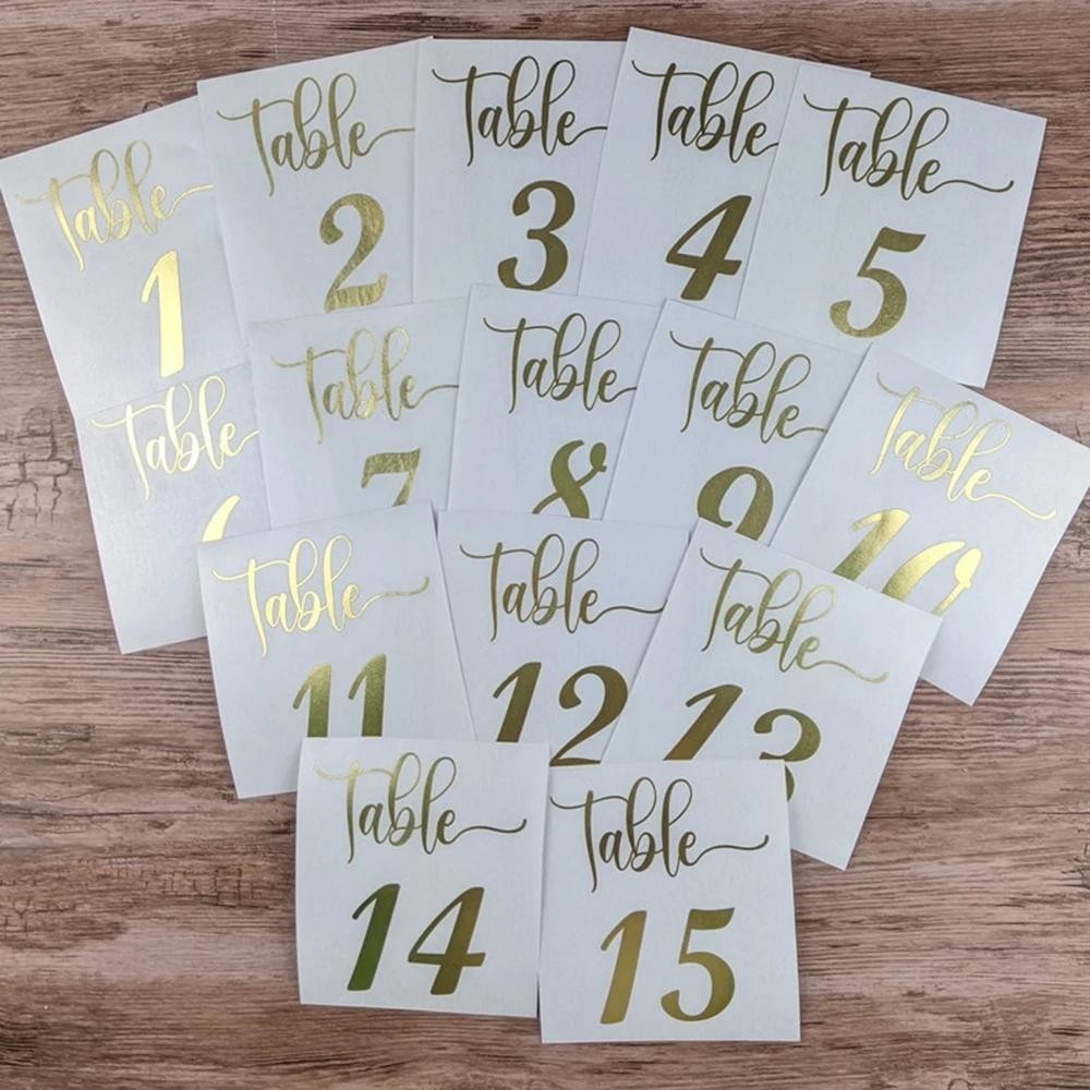 Wedding Decor Table Number Sticker Wedding Reception Vinyl Decal ...