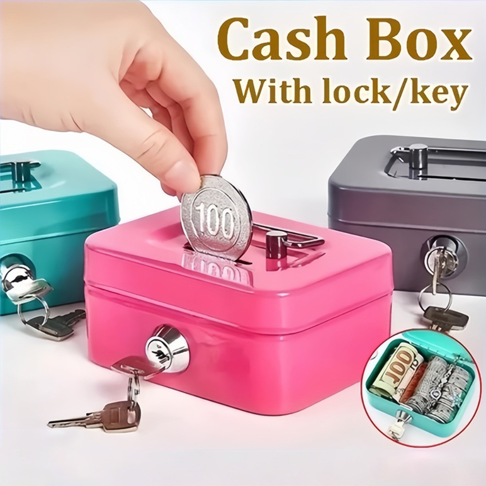 Money Secret Security Safe Box with Metal Lock Password Coin Money Box ...