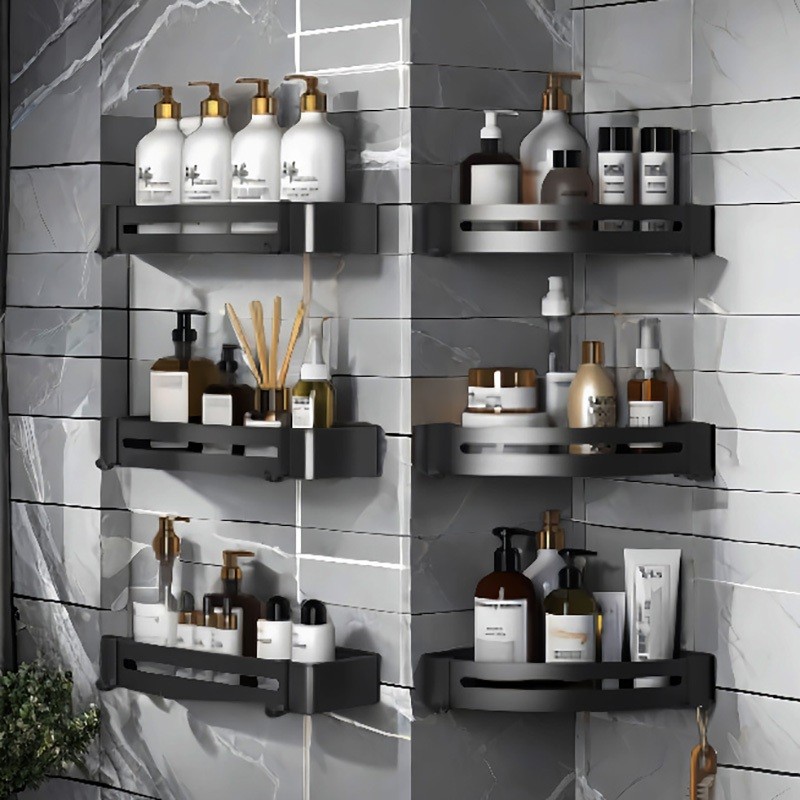 Bathroom rack wall mounted triangular storage rack square wall hanging ...