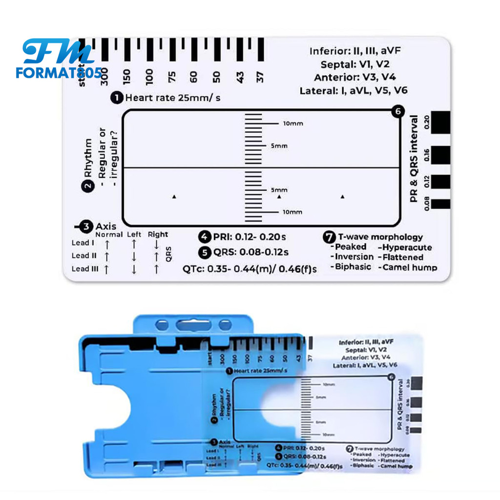 FOH-Transparent 7-Step Ruler Measuring Tool Compact Design Portable ECG ...