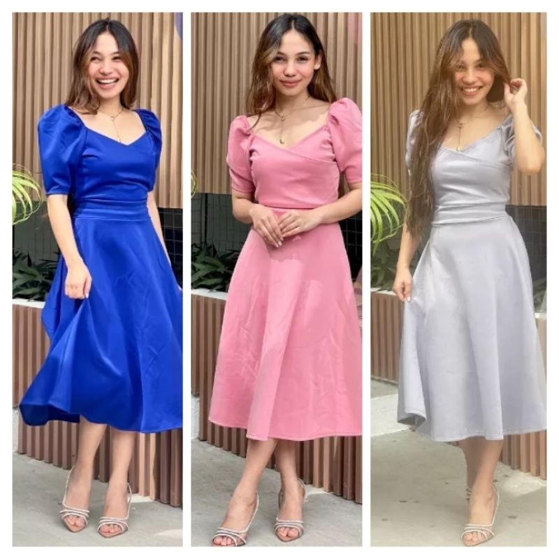 ♞BRITTANY MIDI MODERN FILIPINIANA DRESS BRIDESMAIDS ENTOURAGE | Shopee ...