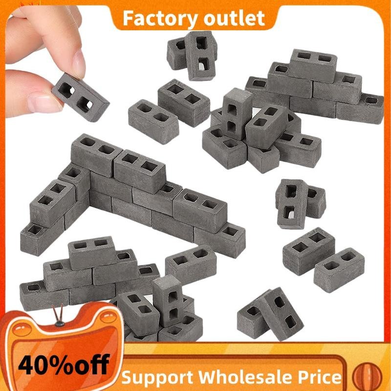In Stock 60 Packs Cinder Blocks 1/12 Scale Mini Bricks Concrete ...