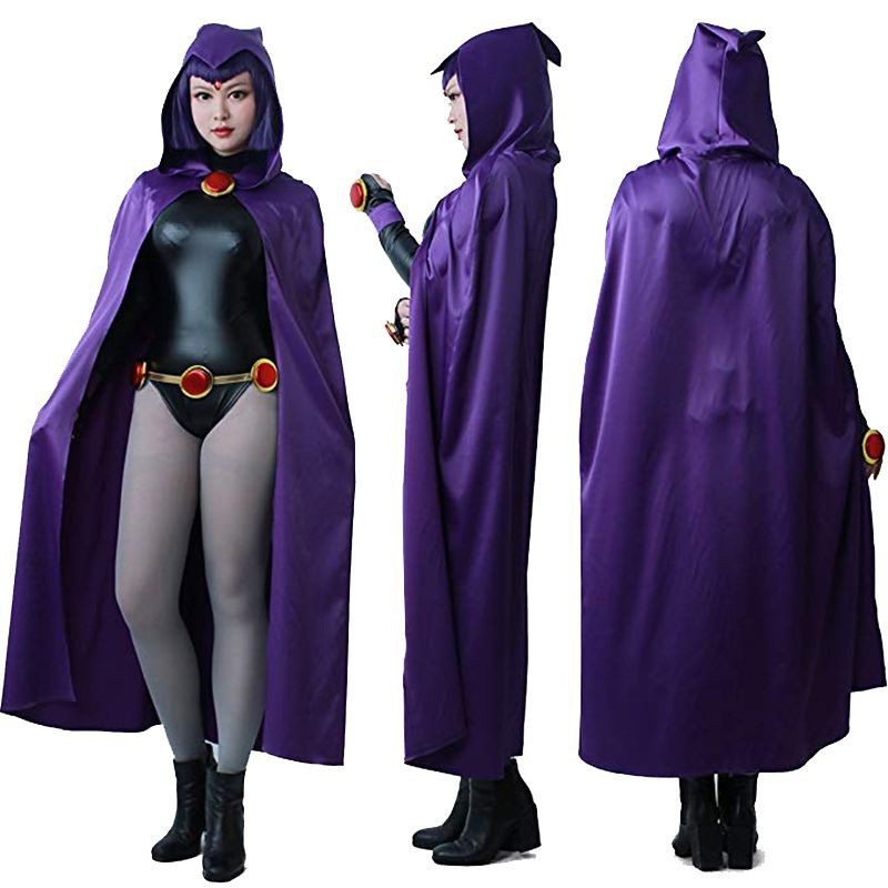 【Ready Stock】Teen Titans Super Hero Raven Cosplay Women Black Bodysuit ...