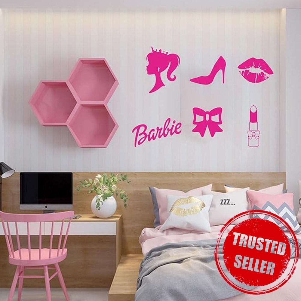 Pink Princess Wall Sticker DIY Nursery Decor Barbie Peel And Stick