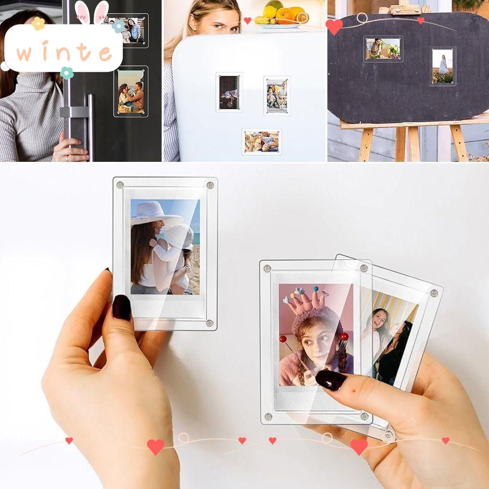 WINTE Picture Frame, Acrylic Double Sided Photo Frames, Transparent ...