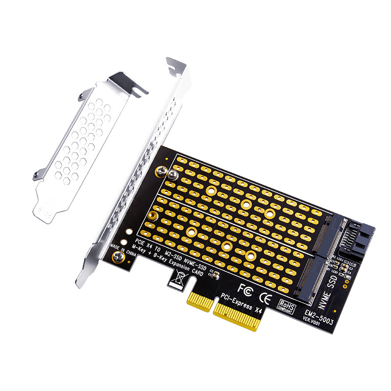 PCIE to M2 SSD Adapter M.2 NVME M Key to PCI Express 4.0 X4 + M2 SATA B ...