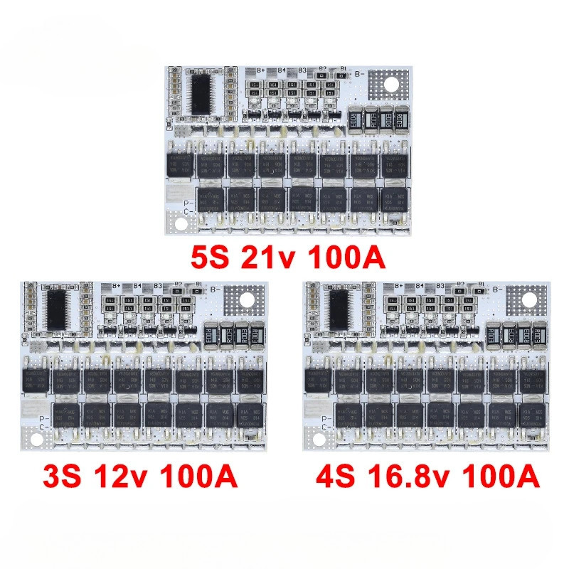 3s/4s/5s Bms 12v 16.8v 21v 3.7v 100a Li-ion Lmo Ternary Lithium Battery ...