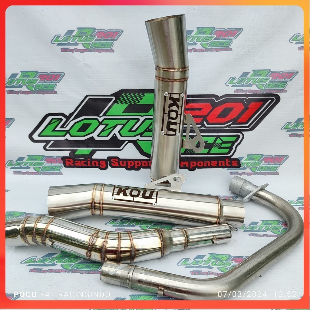 Kou mahachai SUPER open spec pipe 1set and big elbow for tmx 125 tmx ...