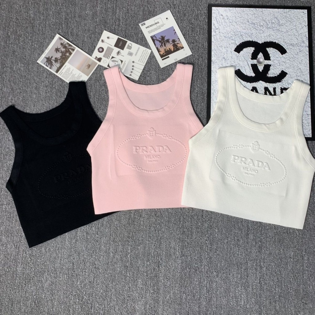 2024 Summer New Style Korean Version Top Knitted Letter Sleeveless ...