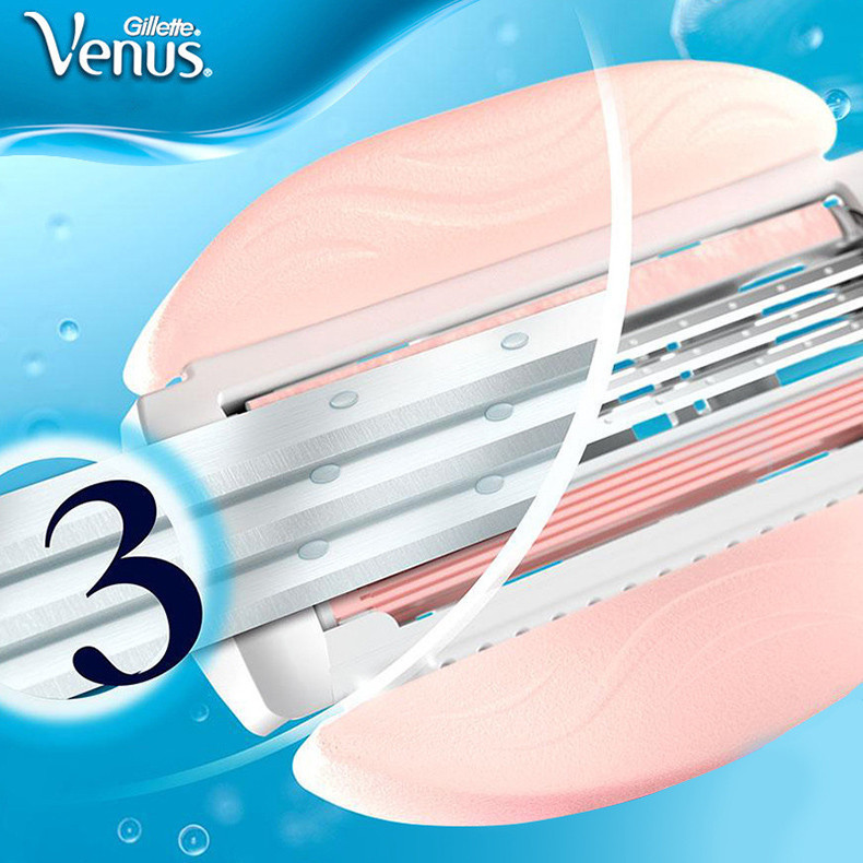 Gillette Women Razor Venus Breeze 3 Layers Stainless Steel Shaving ...
