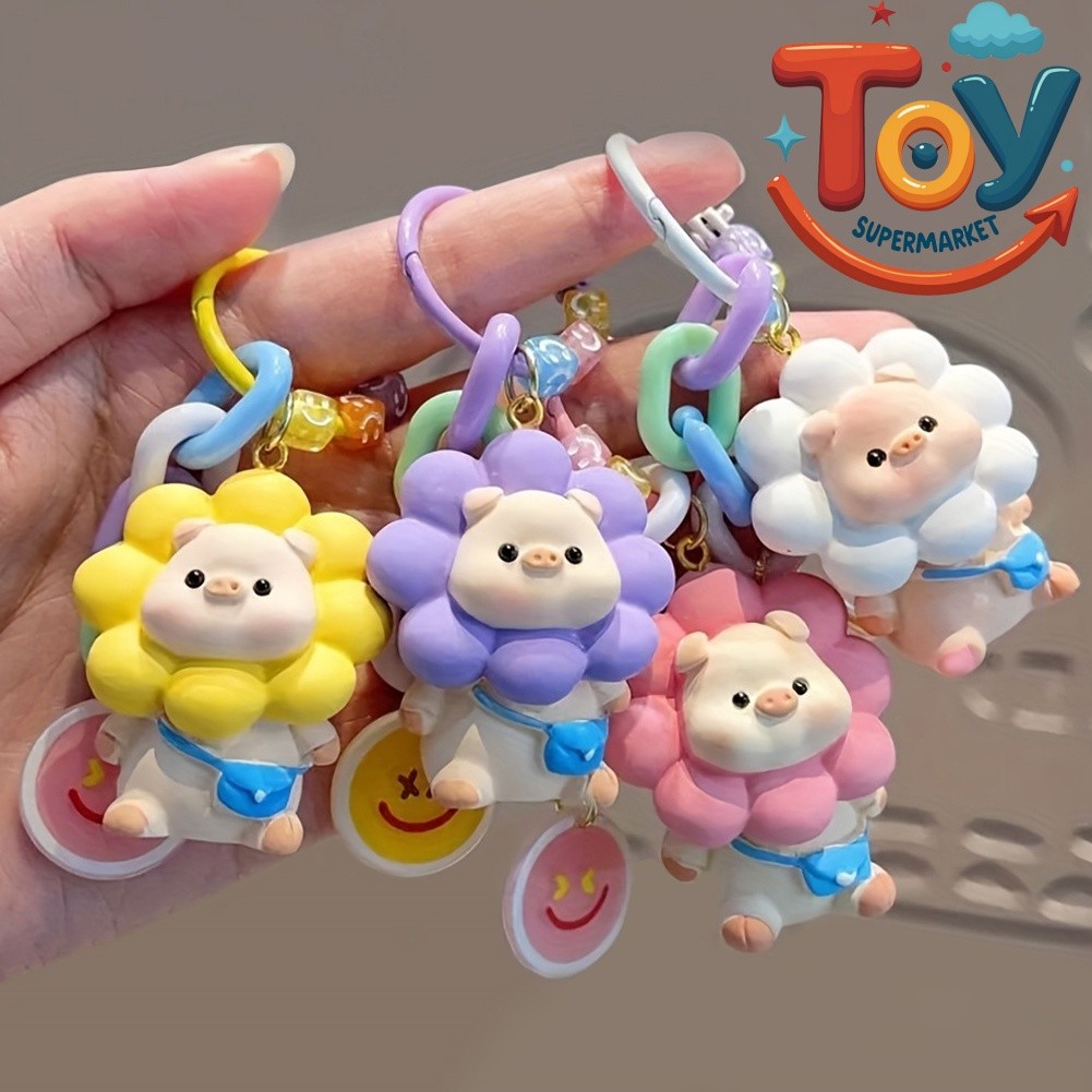 Cute Cartoon Keychain Cartoon Piggy Doll Pendant Cute Sunflower ...