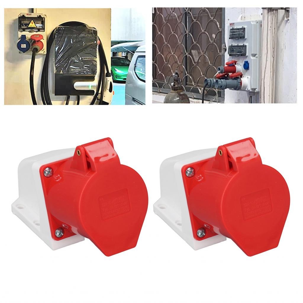 Soxii 2 Set Industrial Plug Sockets 5Pin Wall Socket IP44 3 Phase ...