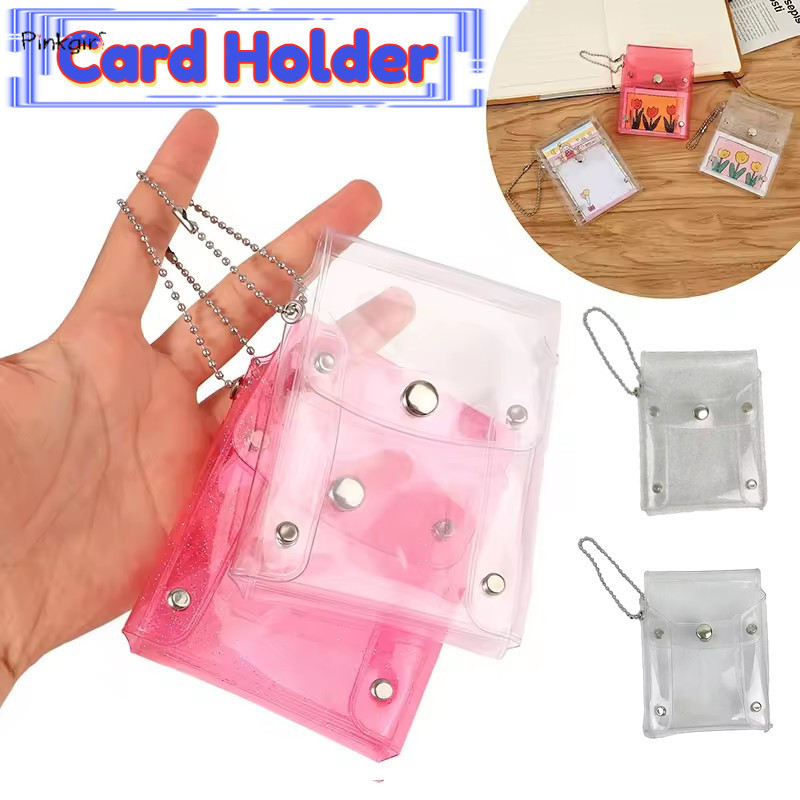 PVC Waterproof Transparent Mini Card Case Business Card Holder Wallet ...