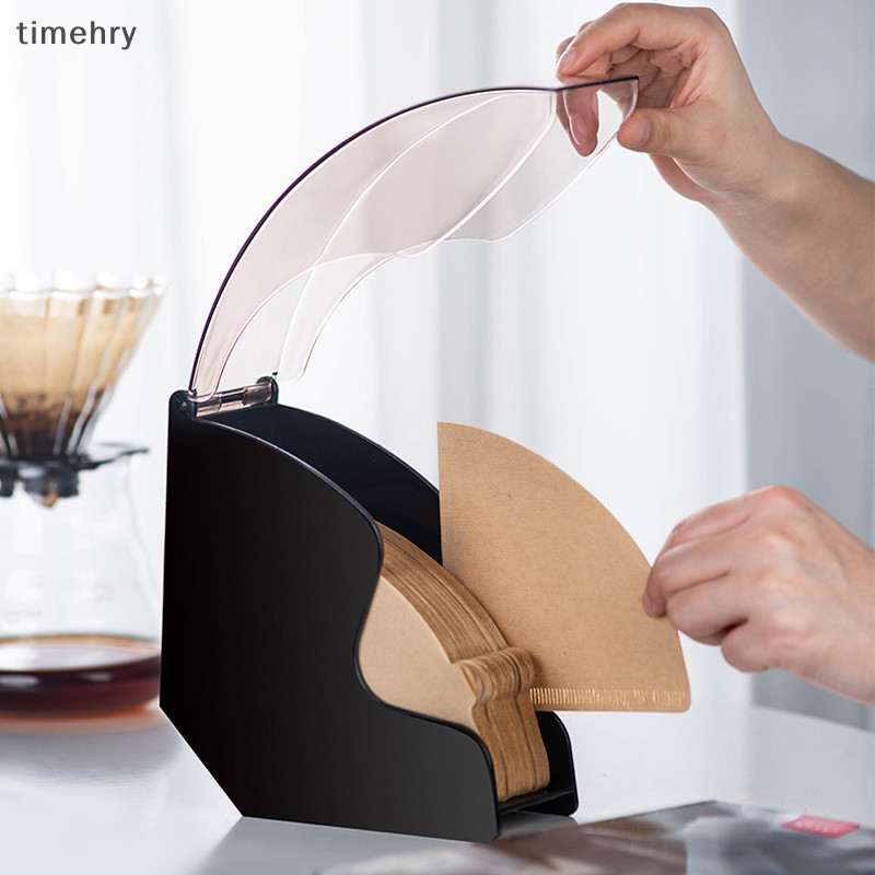 TY Hand Drip Coffee Filter Paper Holder Storage Rack With Acrylic Cover ...