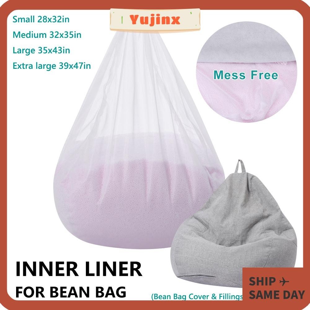 Yujinx Bean Bag Inner Liner Easy Cleaning Bean Bag Chair Inner Cover Zipper Opening Bean Bag