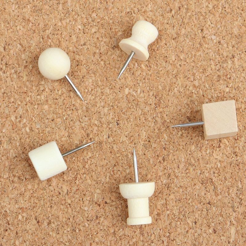Wooden Pushpin ins HighValue IShaped Nails Creative MultiShaped Cork