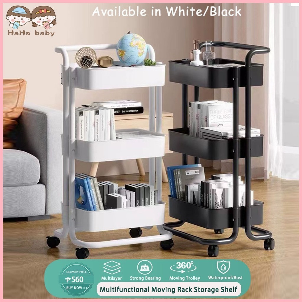 Haha Baby 3 Layer Moving Rack Kitchen Storage Shelf Wall Cabinets ...