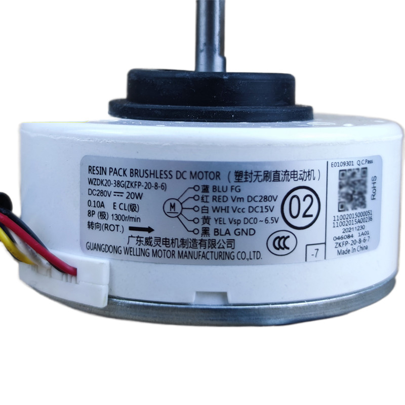 Moteur Ventilateur Externe DC Inverter Pour Climatiseur Midea WZDK20-38G-W | Remplissage RDN-310-20-8