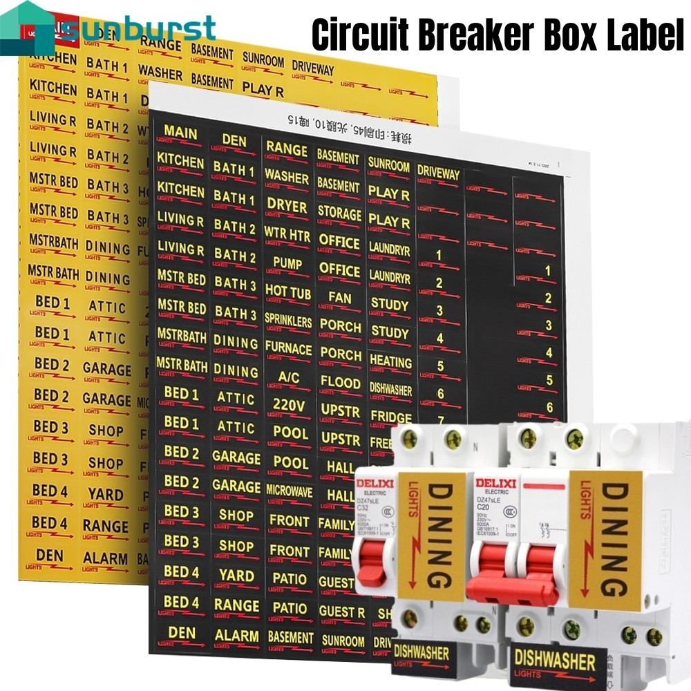 Electrical Panel Labels Fuse Box Identification Reminder Sticker Circuit Breaker Box Label 4554