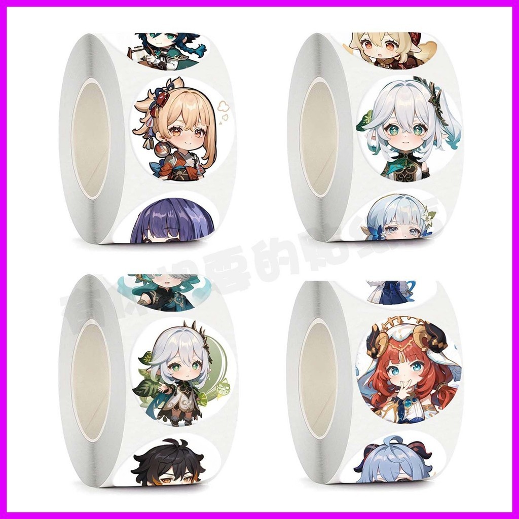 Sticker Genshin Impact (500 Stickers/Roll) Nahida Ganyu Q Version ...