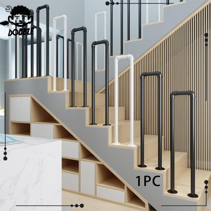 [ Outdoor Stairs Railing Sturdy Easy Installation Steel Exterior Hand ...