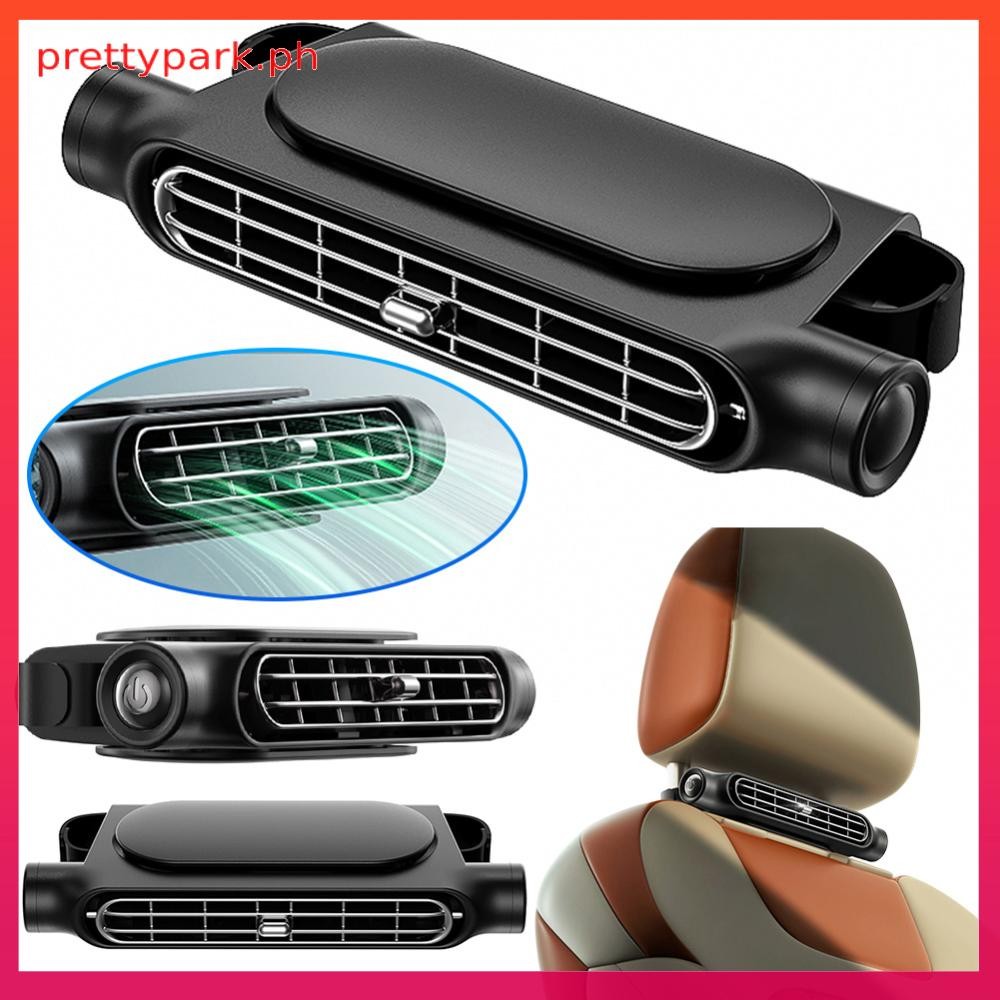 2Pcs Car Rear Seat Headrest Fan Cooling Air Fan 3 Speeds Adjustable Air ...