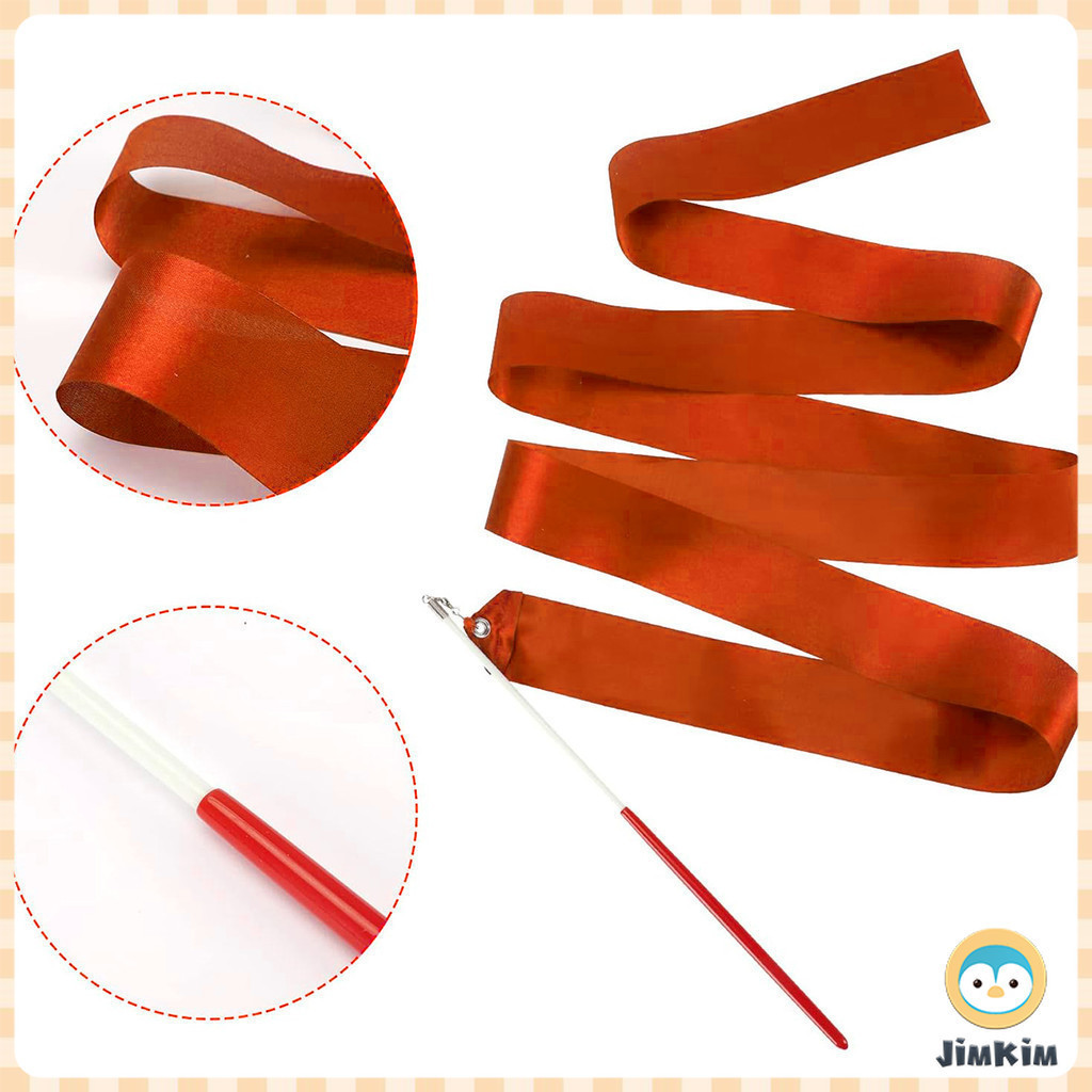 4M Ruban Coloré Bâton De Danse Ruban De Danse Gym Art Rythmique Gymnastique Streamer Twirling Rod (Color : Pink, Size : 4m