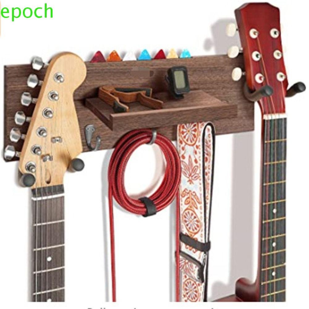 EPOCH Guitar Wall Mount Hanger, Rotatable Wood Guitar Hanging Rack ...