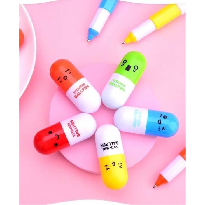 Creative Cute Fold Pen Pills Capsule ballpen Shaped school supply ...